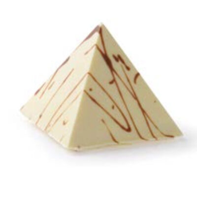 Top pirámide de chocolate blanco y toffe