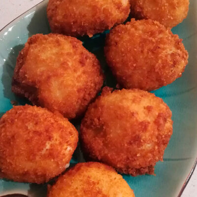 Croquetas de puerros confitados